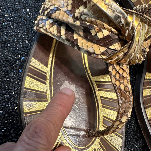 Prada Women's Gold and Brown Sandals - Picture 5 of 17